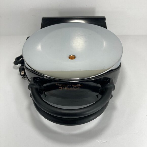 VillaWare Perfect Waffler Round Waffle Maker 3000 Chrome Tested - Great Shape - Picture 1 of 7